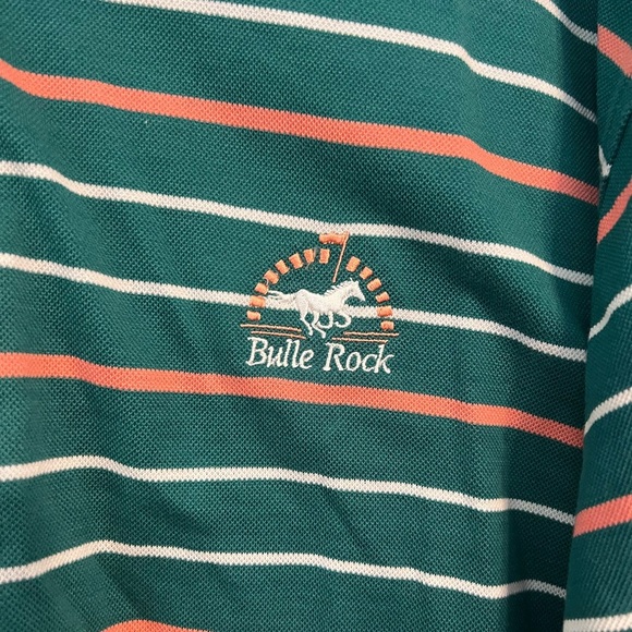 Fairway & Greene Performance Polo Green and Orange Striped - Picture 4 of 4